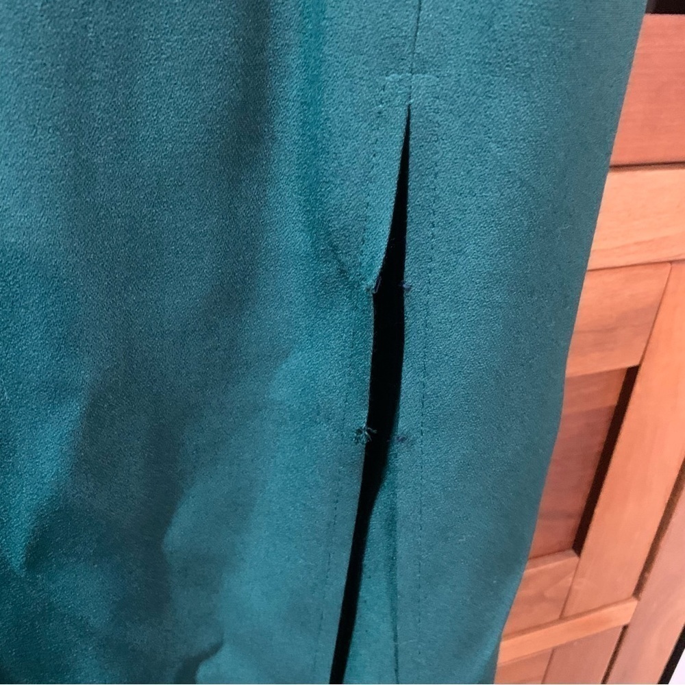 80s 90s Hunter Green Vintage Velvet Top Long Butter Mom Dress Woman’s Med/Large - Picture 8 of 17